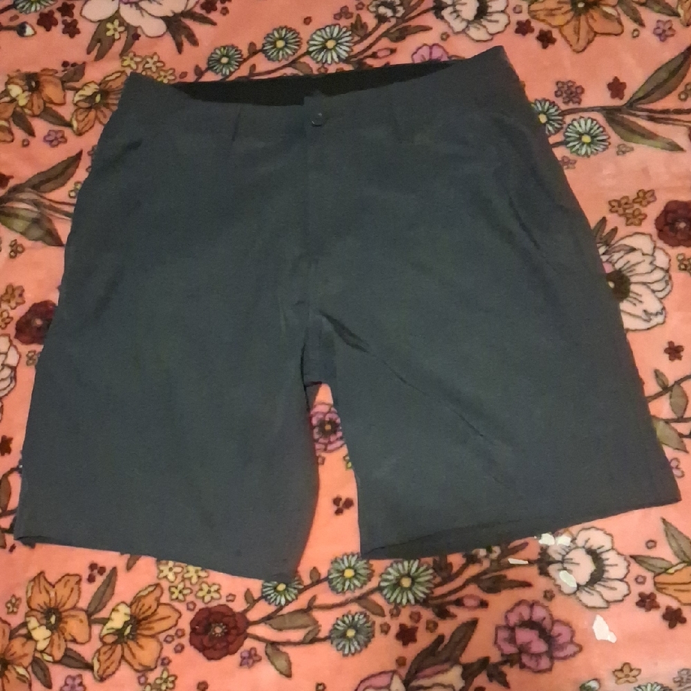 Stylish Men's Dark Gray Flat Front Shorts